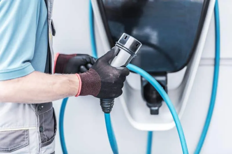 Electric vehicle charging in a home garage